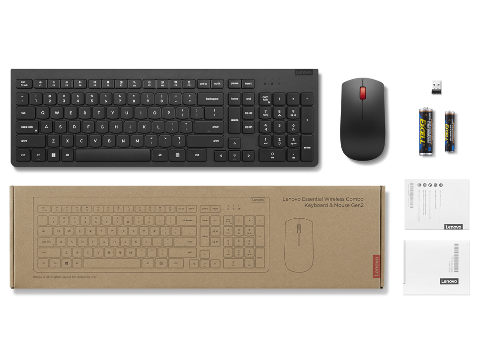 Teclado y Mouse LENOVO Essential Wireless Gen2 Negro 4X31N50731