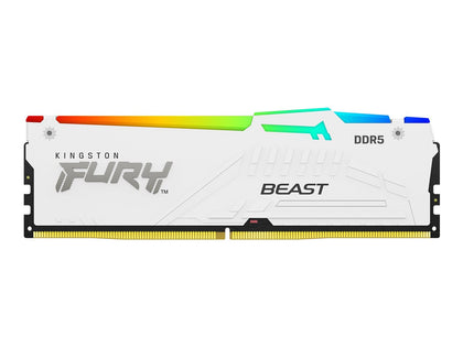 Memoria RAM Kingston 16GB 6800Mhz Fury Beast White RGB DDR5 para PC 0