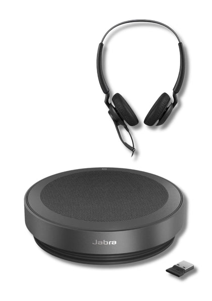 Speaker Jabra 75 MS Bluetooth con Auriculares Engage 40 Stereo 1