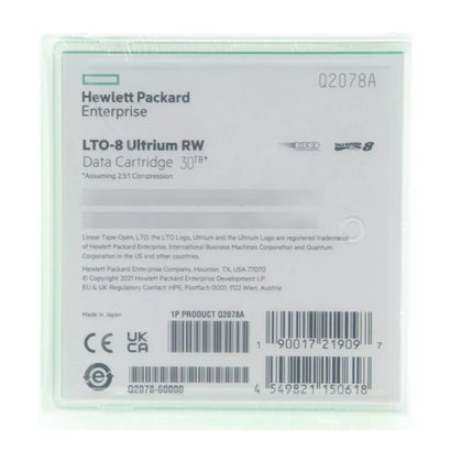 Cartucho de datos HPE LTO‑8 Ultrium 30TB RW Q2078A