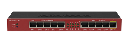 Router MIKROTIK 5 Puertos GIGA+5 Puertos 10/100 LAN/WAN Sin Fuente RB/2011IL-IN